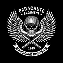 Military Skull Emblem - Warrior Symbol Vector Image