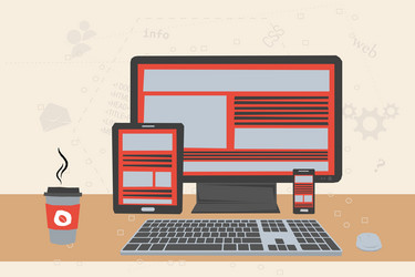 working place of programmer vector image
