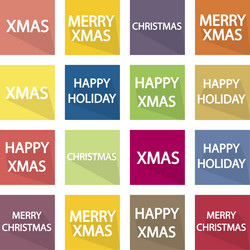 Collection of 16 christmas banner vector