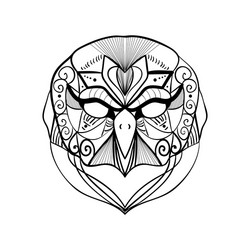 Geometric Tribal Owl Portrait vector