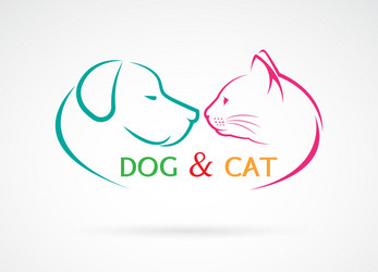 Cute Dog and Cat Illustration Vector Image