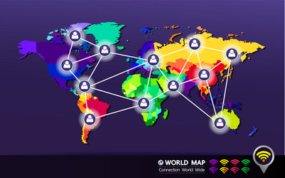 Grand world map graphic element vector