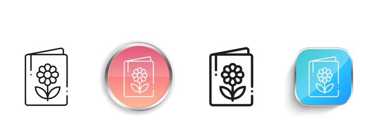 handmade icon thin linear regular and button vector image