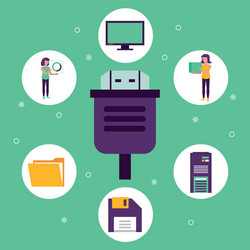 hdmi wire connection with set devices electronics vector image