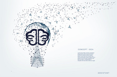 light bulb triangles and luminous brain vector image