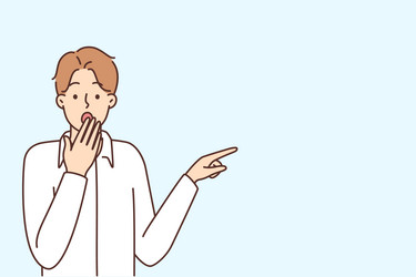 Man Pointing at Blank Space vector image