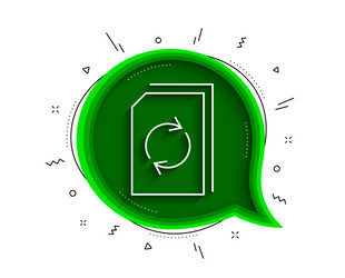 update document line icon refresh file sign vector image