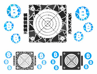 bitcoin mining asic device composition icon vector image