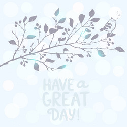 Branch Tree Silhouette with Bird Vector Image