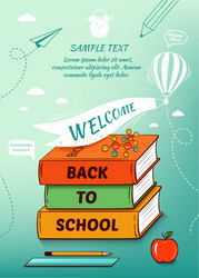Back to school poster with backpack Royalty Free Vector