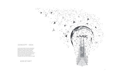 light bulb triangles and points background vector image
