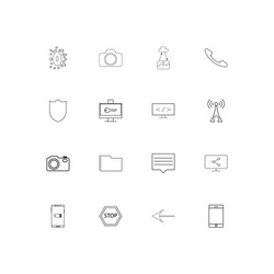 network and database linear thin icons set vector image