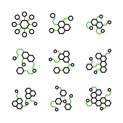 network and science icon set outline include vector