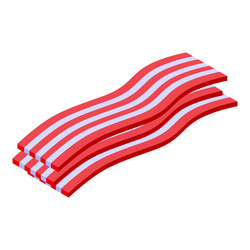 three slices of bacon are lying on top each vector image