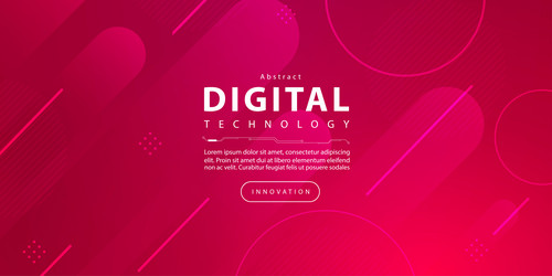 Abstract digital technology futuristic red tech vector