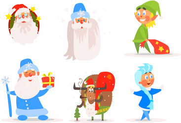 funny christmas characters for winter holiday Vector Image
