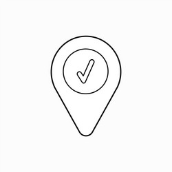 Icon concept check mark inside map pointer vector