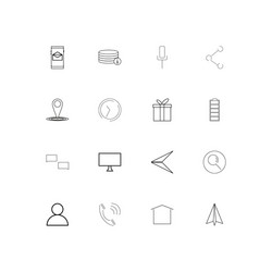 Internet of things linear thin icons set outlined vector