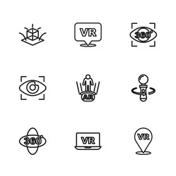 set line virtual reality vr controller game vector image