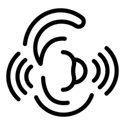 sound wave detection system icon with waves vector image