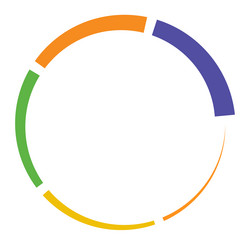 5 part section segmented circle abstract dashed vector
