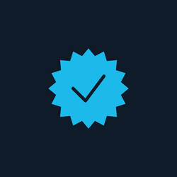 Check list button icon mark in round zigzag vector