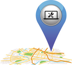 computer pointer on map location vector image
