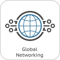 Global networking icon vector