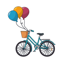 Retro Bicycle with Balloons Vector Image