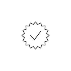 check list button icon mark in round zigzag vector