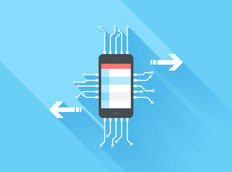 mobile data processing concept vector image