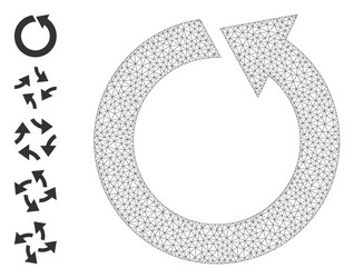 web mesh rotate ccw icon with simple pictograms vector image