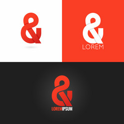 ampersand logo design icon set background vector