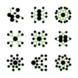 network and science icon set glyph include vector image