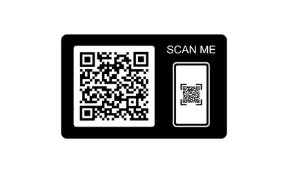 Qr code scanner with smartphone icon for web vector