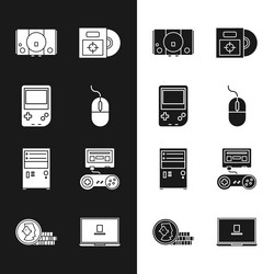 set computer mouse portable video game console vector image