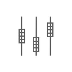 Sound mixer console line icon vector