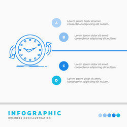 backup clock clockwise counter time infographics vector image