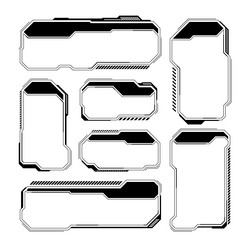 black futuristic hud or ui elements sci-fi user vector image