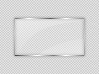 Glass plate in rectangular frame vector