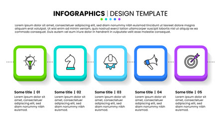 Infographic template 5 steps in a row vector