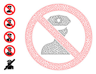 polygonal network stop policeman icon with simple vector image