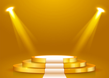 abstract round podium with white carpet vector image