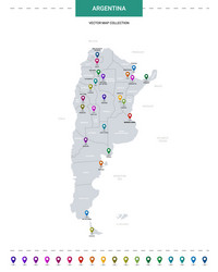 argentina map with location pointer marks vector image
