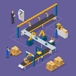 Factory Isometric Automation vector image