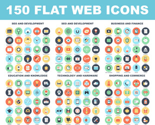 Flat Web Icons Set vector image