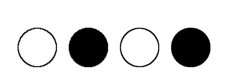four circular symbols with varying fills vector image