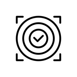 Goal key performance indicator icon with black Vector Image