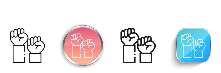 hands icon thin linear regular and button style vector image