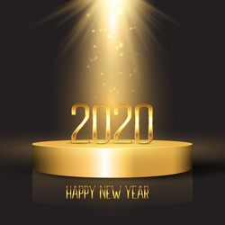 happy new year background with numbers on podium vector